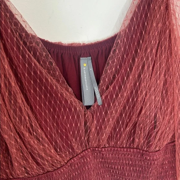 BY ANTHROPOLOGIE Tulle Sheer Balloon Sleeve Blouse Size Small - Picture 11 of 16